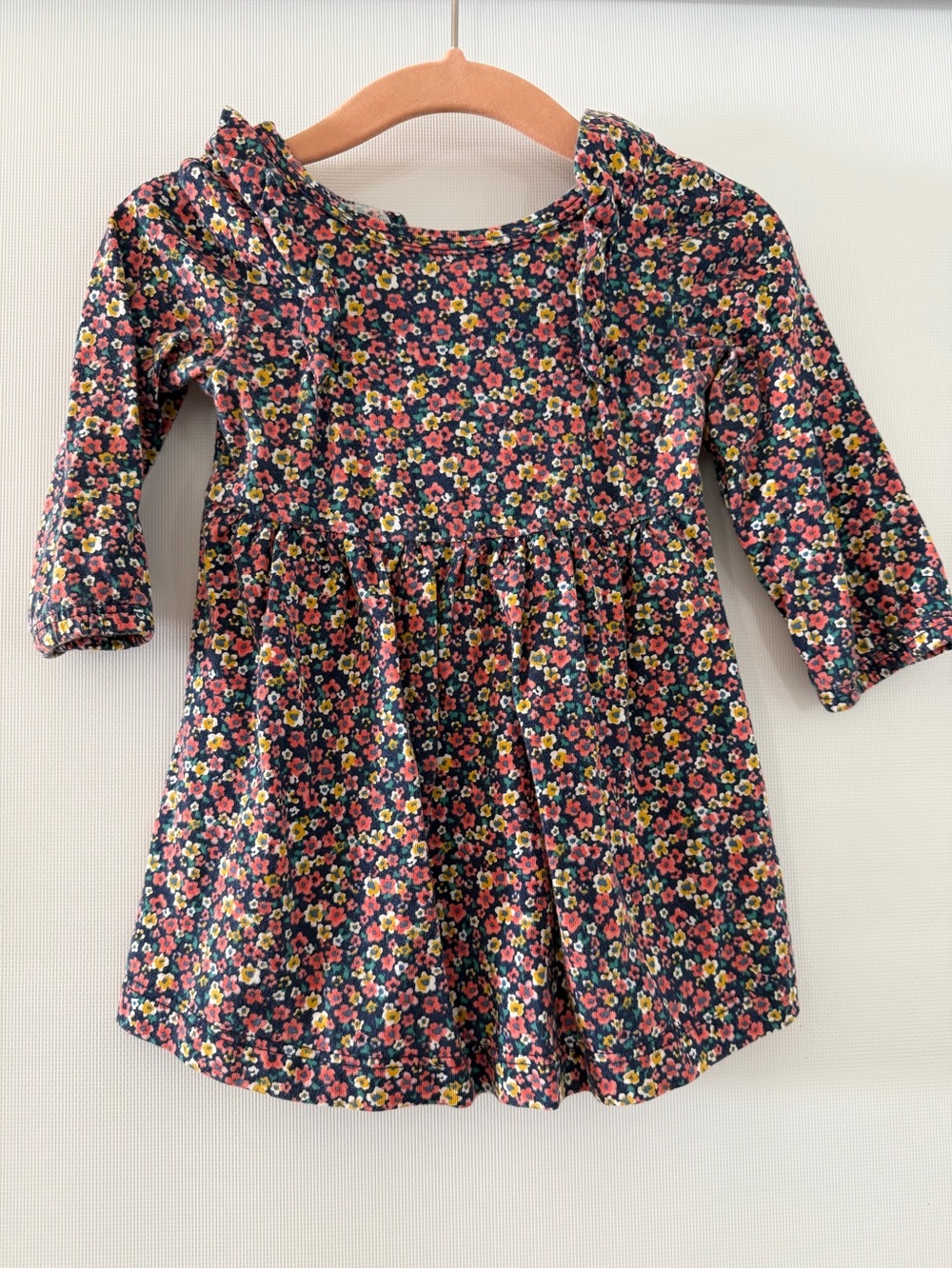 Carter's Navy Floral Dress with Pink and Yellow Floral Print, 9MO